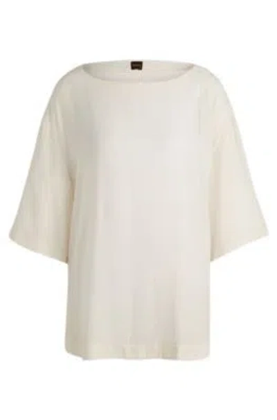 HUGO BOSS RELAXED-FIT BLOUSE WITH CONTRAST STITCHING