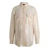 Hugo Boss Relaxed-fit Blouse With Sequins And Point Collar In Orange