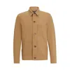 Hugo Boss Relaxed-fit Button-up Jacket With Patch Pockets In Beige