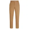 Hugo Boss Relaxed-fit Button-up Trousers In Stretch Cotton In Beige