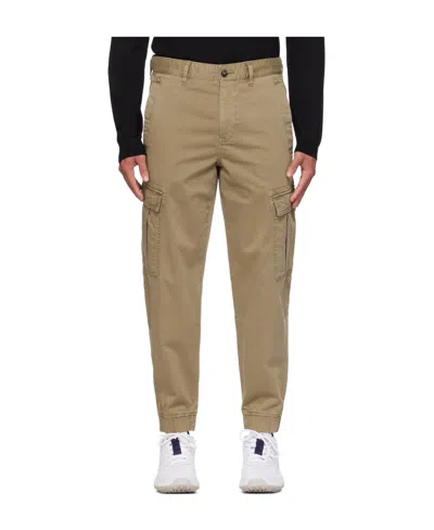 Hugo Boss Relaxed-fit Cargo Trousers In Brown