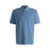 Hugo Boss Relaxed-fit Cotton-piqué Polo Shirt With Collar Artwork In Blue