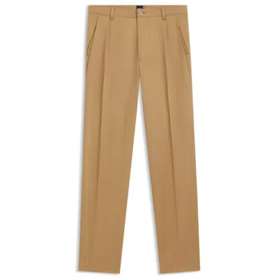 HUGO BOSS RELAXED-FIT CROPPED PANTS IN STRETCH-COTTON TWILL