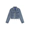 Hugo Boss Relaxed-fit Denim Jacket With Embroidered Motifs In Blue
