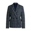 Hugo Boss Relaxed-fit Double-breasted Jacket In Checked Tweed In Multi