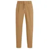 Hugo Boss Relaxed-fit Drawstring Trousers In Bi-stretch Fabric In Brown