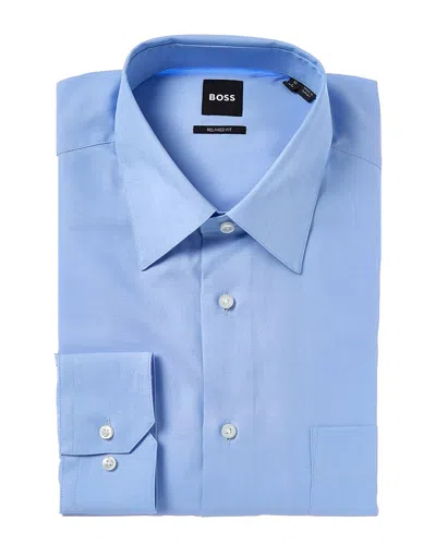 Hugo Boss Relaxed Fit Dress Shirt In Blue