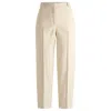 Hugo Boss Relaxed-fit High-waisted Trousers In Velvet Corduroy In White