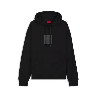 Hugo Boss Relaxed-fit Hoodie In Cotton Terry With Split Logo