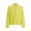 Hugo Boss Relaxed-fit Jacket In A Cotton Blend In Yellow