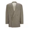 Hugo Boss Relaxed-fit Jacket In Checked Virgin-wool Serge In Grey