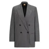 Hugo Boss Relaxed-fit Jacket In Heavyweight Sharkskin Italian Wool In Multi