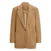 Hugo Boss Relaxed-fit Jacket In Stretch Jersey With Half Lining In Beige