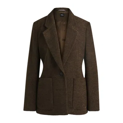 Hugo Boss Relaxed-fit Jacket In Velvet Corduroy In Green
