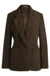 Hugo Boss Relaxed-fit Jacket In Velvet Corduroy In Light Green