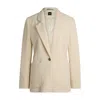 Hugo Boss Relaxed-fit Jacket In Velvet Corduroy In White