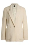 Hugo Boss Relaxed-fit Jacket In Velvet Corduroy In White