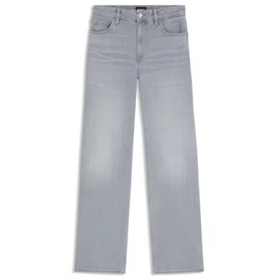 Hugo Boss Relaxed-fit Jeans In Bright-blue Bci Denim In Gray
