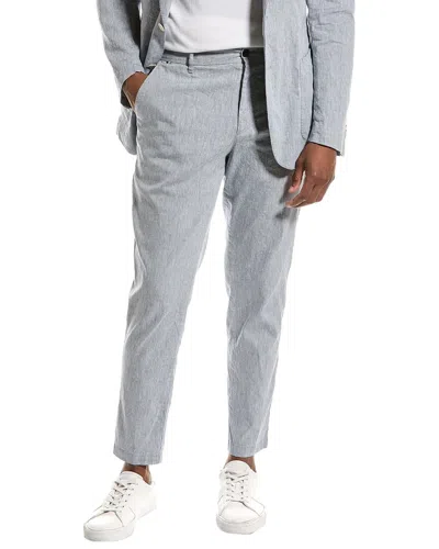 Hugo Boss Relaxed Fit Linen-blend Pant In Grey