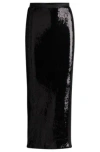 Hugo Boss Relaxed-fit Maxi Skirt With Sequin Embellishments In Black