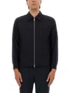 Hugo Boss Collared Jacket With Chest Pocket And Long Sleeves In Blue