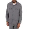 Hugo Boss Boss Brushed Flannel Overshirt With Quilted Interior In Gray