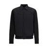 Hugo Boss Relaxed-fit Overshirt In Mixed Materials With Padding In Black