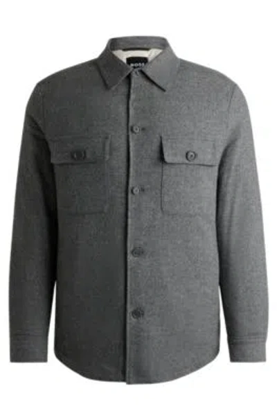 HUGO BOSS RELAXED-FIT OVERSHIRT IN PADDED BRUSHED FLANNEL