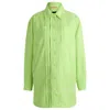 Hugo Boss Relaxed-fit Overshirt In Soft Twill In Green