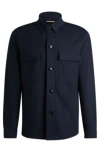 Hugo Boss Relaxed-fit Overshirt In Stretch Jersey In Dark Blue