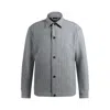 Hugo Boss Relaxed-fit Overshirt With Stripe And Script Logo In Grey