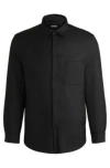 Hugo Boss Relaxed-fit Padded Overshirt In Water-repellent Fabric In Black