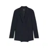 Hugo Boss Relaxed-fit Pinstripe Blazer With Concealed Closure