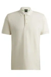 Hugo Boss Mercerized-cotton Slim-fit Polo Shirt With Collar Stripe In White