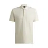 Hugo Boss Mercerized-cotton Slim-fit Polo Shirt With Collar Stripe In White