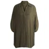 Hugo Boss Relaxed-fit Shirt Dress With Concealed Closure In Green