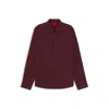 Hugo Boss Relaxed-fit Shirt In Brushed Cotton Flannel In Burgundy