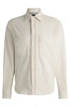 Hugo Boss Boss Owen Tech Corduroy Performance Overshirt In White
