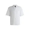 Hugo Boss Relaxed-fit Shirt In Italian-made Cotton Poplin In White