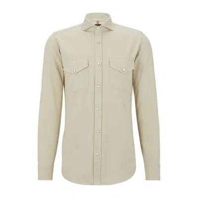 HUGO BOSS RELAXED-FIT SHIRT IN ITALIAN-MADE COTTON TWILL