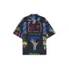 Hugo Boss Relaxed-fit Shirt In Printed Cotton Poplin In Black