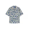 Hugo Boss Relaxed-fit Shirt In Printed Cotton Poplin In Blue