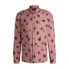 Hugo Boss Relaxed-fit Shirt In Seasonal-print Poplin In Pink