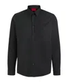 Hugo Boss Relaxed-fit Shirt In Soft Twill With Kent Collar In Black