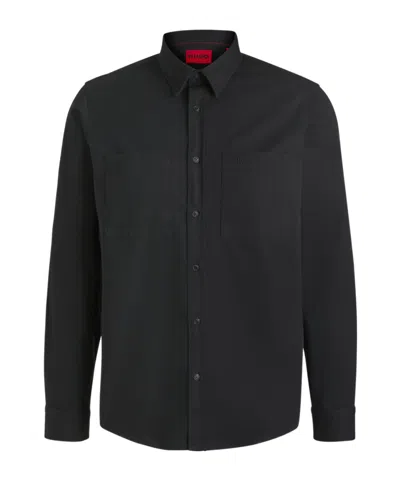 HUGO BOSS RELAXED-FIT SHIRT IN SOFT TWILL WITH KENT COLLAR