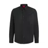 Hugo Boss Relaxed-fit Shirt In Soft Twill With Kent Collar In Black