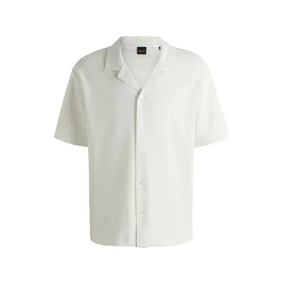 HUGO BOSS RELAXED-FIT SHIRT IN WAFFLE COTTON