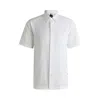 Hugo Boss Relaxed-fit Shirt In Italian-made Cotton Poplin In White