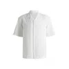 Hugo Boss Relaxed-fit Shirt With Broderie Anglaise In White