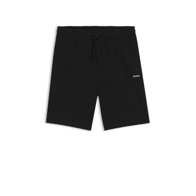 Hugo Boss Relaxed-fit Shorts In Cotton Terry With Logo Print